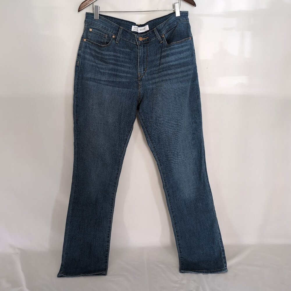 Levi Strauss Signature Unisex Mid Rise Straight Blue Jeans, Size 32W/32L